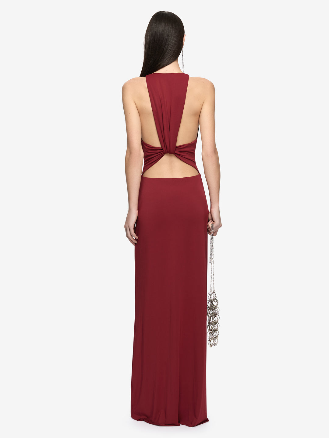 Hire BEC+BRIDGE Thalia V Maxi Dress in Syrah Red