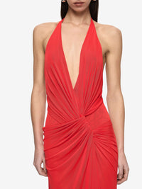 Hire BEC+BRIDGE Xanthi V Neck Maxi Dress in Flame Red