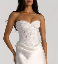 Hire NATALIE ROLT Verity Bustier in White Embellished (TOP ONLY)