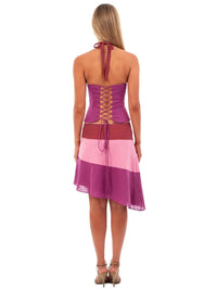 Hire I AM DELILAH. Cara SET Midi Skirt + Corset Top in Violet Pink