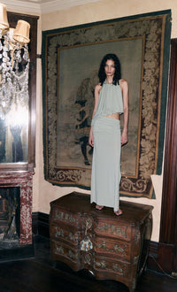 Hire BEC+BRIDGE Cadence Racer Maxi Dress in Pistachio Green