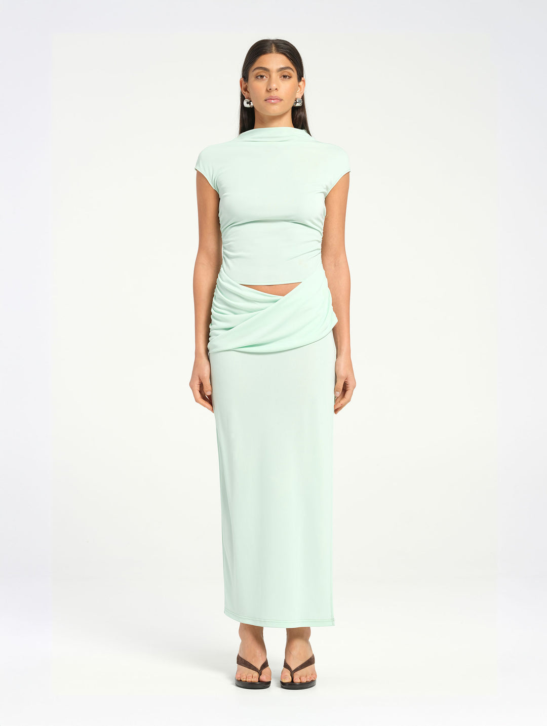 Hire BENNI Royce Maxi Dress in Aqua Mint Green