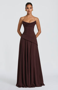Hire BABYBOO Patricia Maxi Dress in Plum Brown