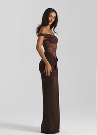 Hire NATALIE ROLT Sloane Dress in Espresso Brown