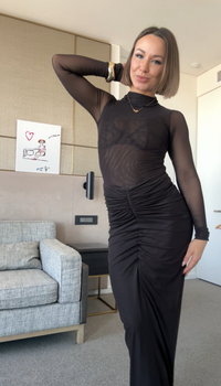 Hire EFFIE KATS Pilar Set Bodysuit and Maxi Skirt in Chocolate Brown