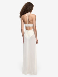 Hire BEC+BRIDGE Xanthi V Neck Maxi Dress in Buttercream Ivory White