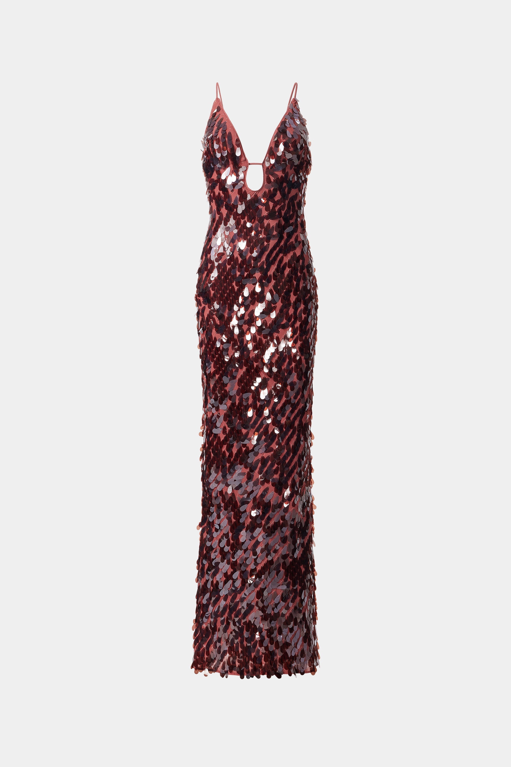 misha brown sequin dress Misha The Sapphire Sequin Maxi Dress in Fig Brown Hills Shire Hire