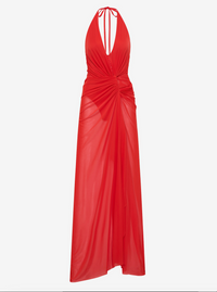 Hire BEC+BRIDGE Xanthi V Neck Maxi Dress in Flame Red