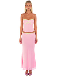 Hire I AM DELILAH. Jemima SET Midi Skirt and Halter Top in Lemonade Pink