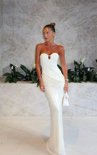 Hire KAIA ATELIER Birthday Edition 01 Sequin Maxi Dress in Ivory White