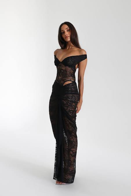 Hire NATALIE ROLT Aubrey Lace Dress in Black