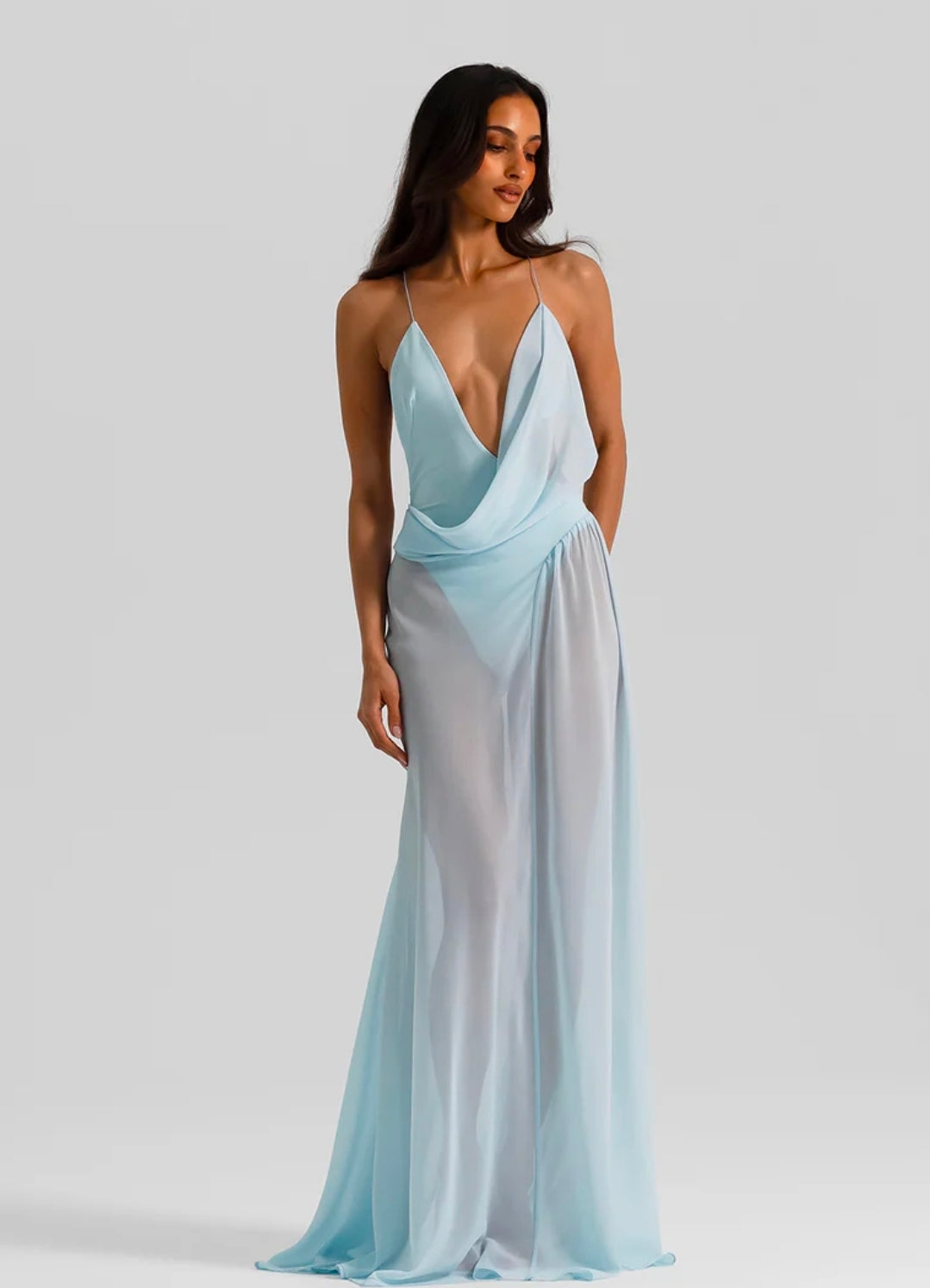Hire NATALIE ROLT Agnes Dress Gown in Ice Blue
