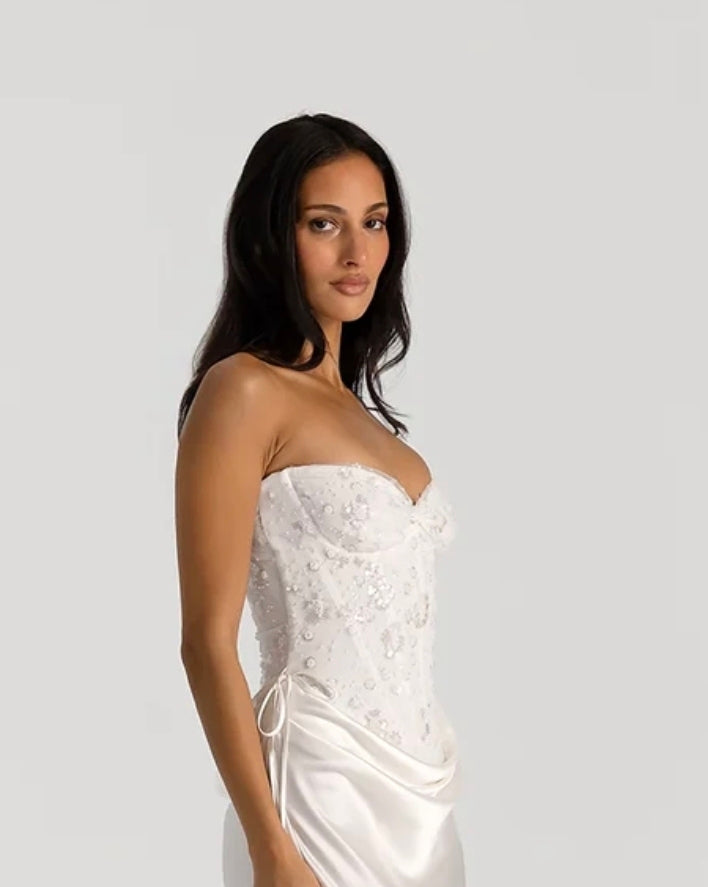 Hire NATALIE ROLT Verity Bustier in White Embellished (TOP ONLY)