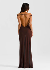 Hire NATALIE ROLT Brielle Dress Gown in Espresso Brown