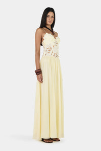 Hire HANSEN & GRETEL Stephanie Maxi Dress in Butter Yellow