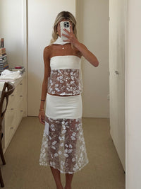 Hire DESERO JACARE Marbella Blanche SET Skirt and Top in White