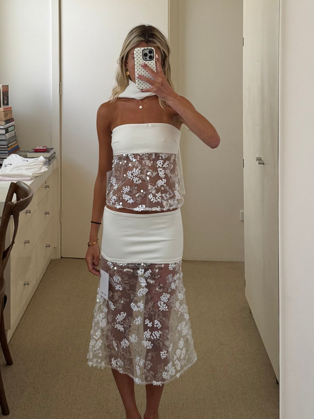 Hire DESERO JACARE Marbella Blanche SET Skirt and Top in White