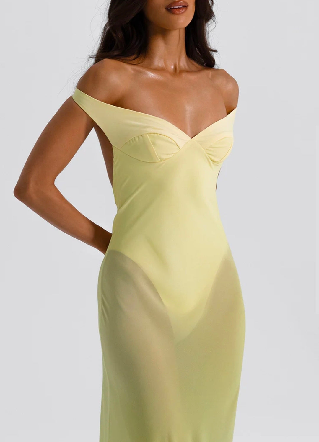 Hire NATALIE ROLT Brielle Dress Gown in Citrus Yellow