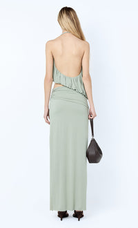 Hire BEC+BRIDGE Cadence Racer Maxi Dress in Pistachio Green