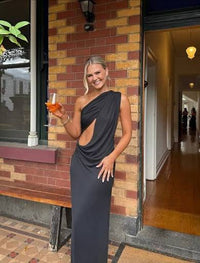 Hire MISHA Solstice Cupro Maxi Dress in Black
