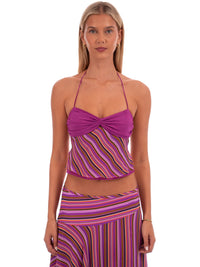 Hire I AM DELILAH. Heidi SET Maxi Skirt and Halter Top in Plum Stripes