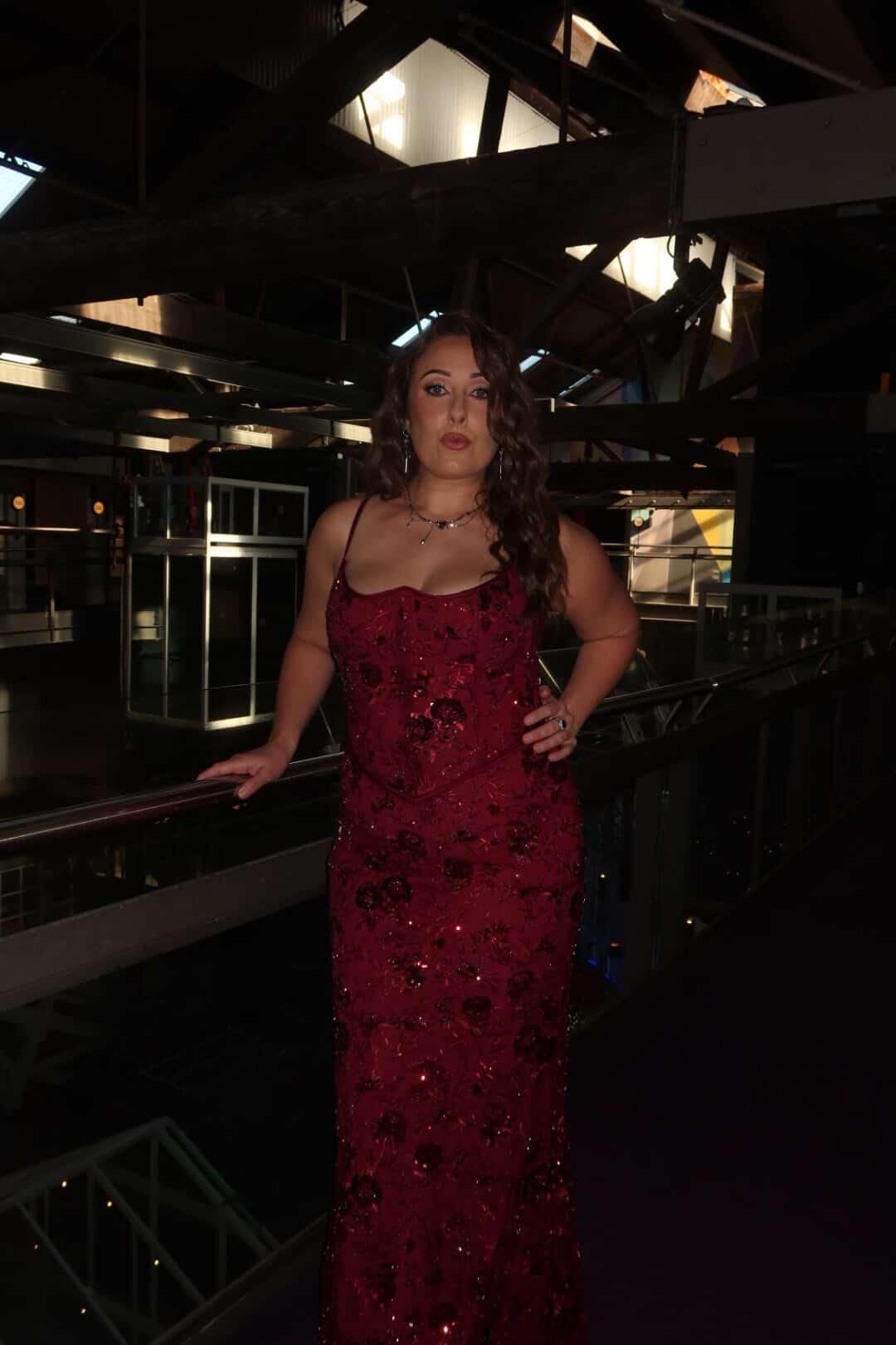 Hire HOUSE OF CB Naima
wine hand beaded embellished corset maxi dress - limited edition