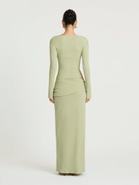 Hire BENNI Agnes Maxi Dress in Pistachio Green