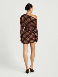 Hire BENNI Hera Mini Dress in Plum Check