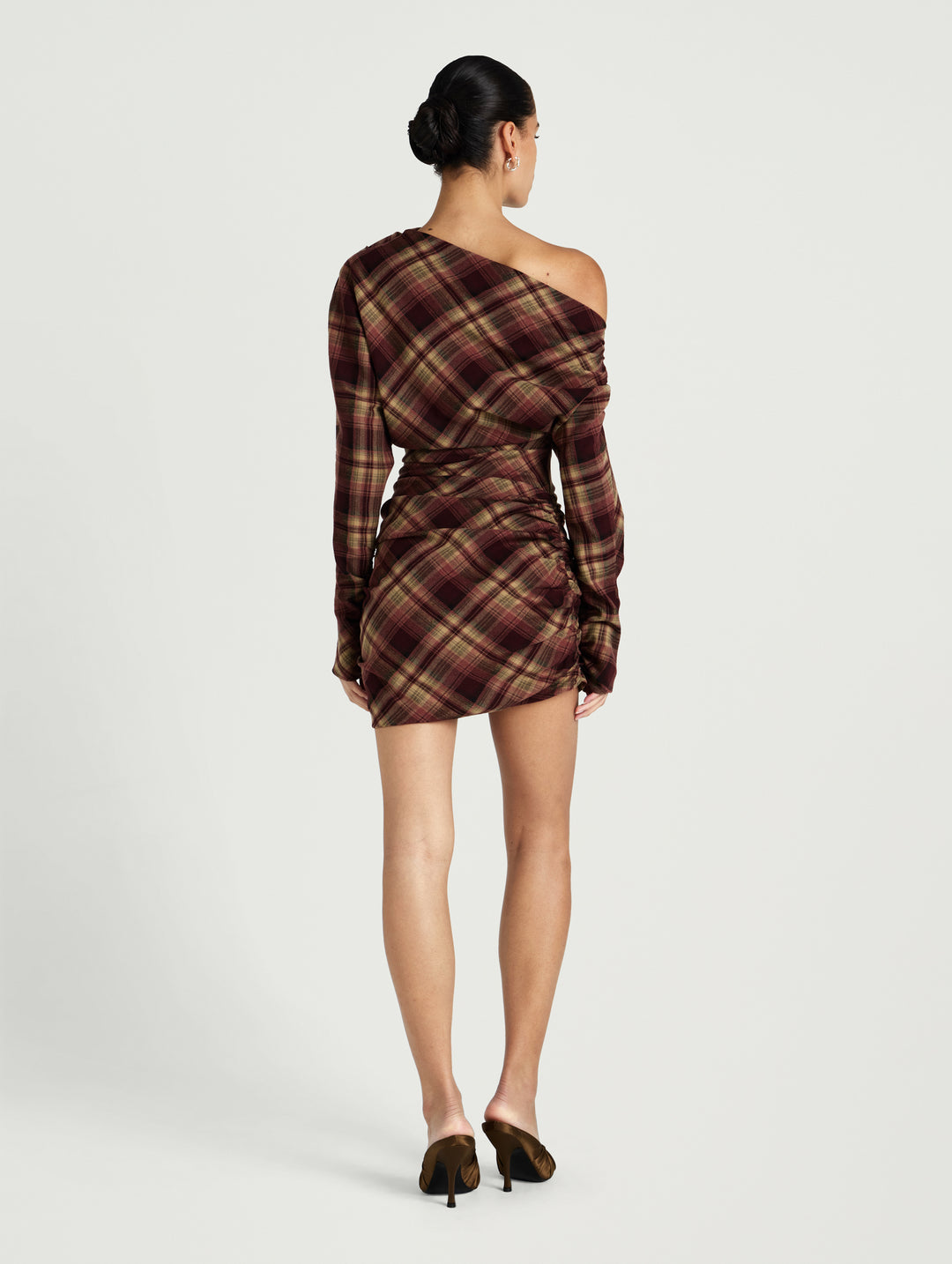 Hire BENNI Hera Mini Dress in Plum Check