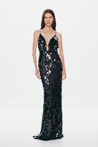 Hire MISHA Sapphire Sequin Maxi Dress in Black