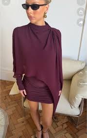 Hire BENNI Silas Mini Dress in Plum