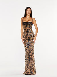 Hire MALI MAREA Chui Maxi Dress in Leopard Sequin