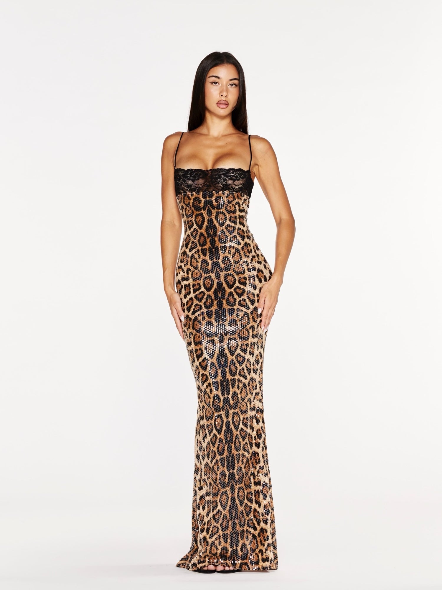 Hire MALI MAREA Chui Maxi Dress in Leopard Sequin
