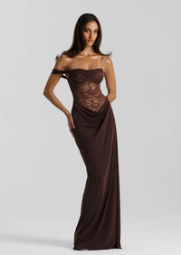 Hire NATALIE ROLT Sloane Dress in Espresso Brown