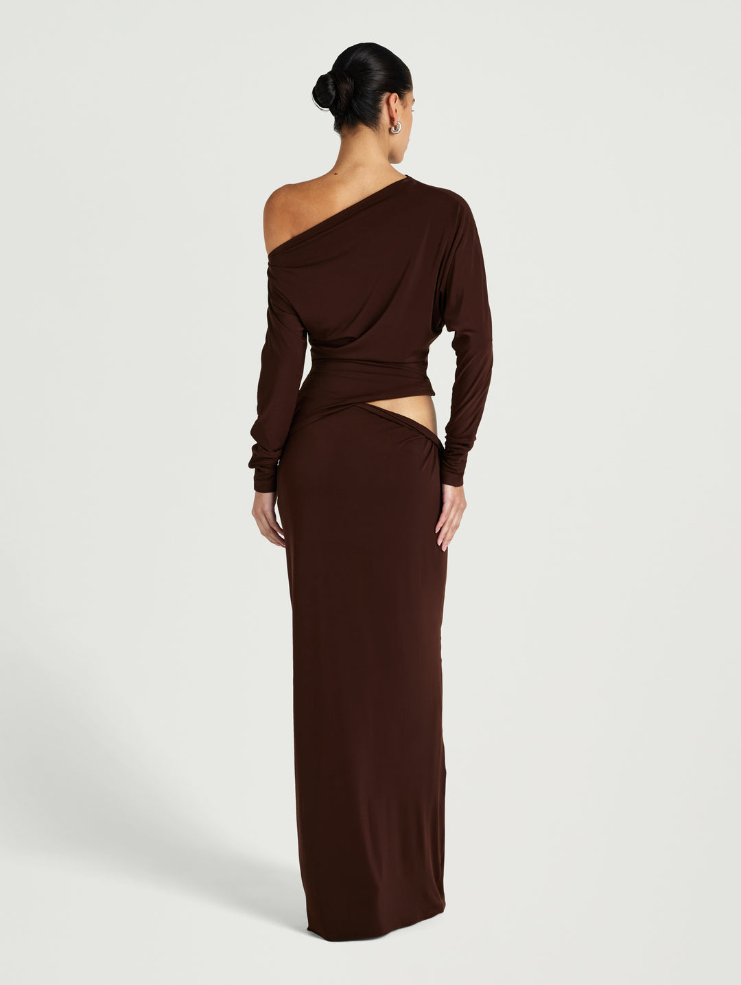 Hire BENNI Enya Maxi Dress in Chocolate Brown