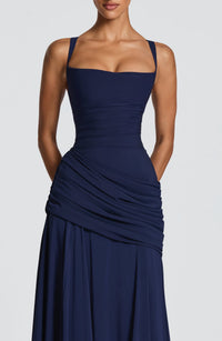 Hire BABYBOO Sura Maxi Dress in Navy Blue