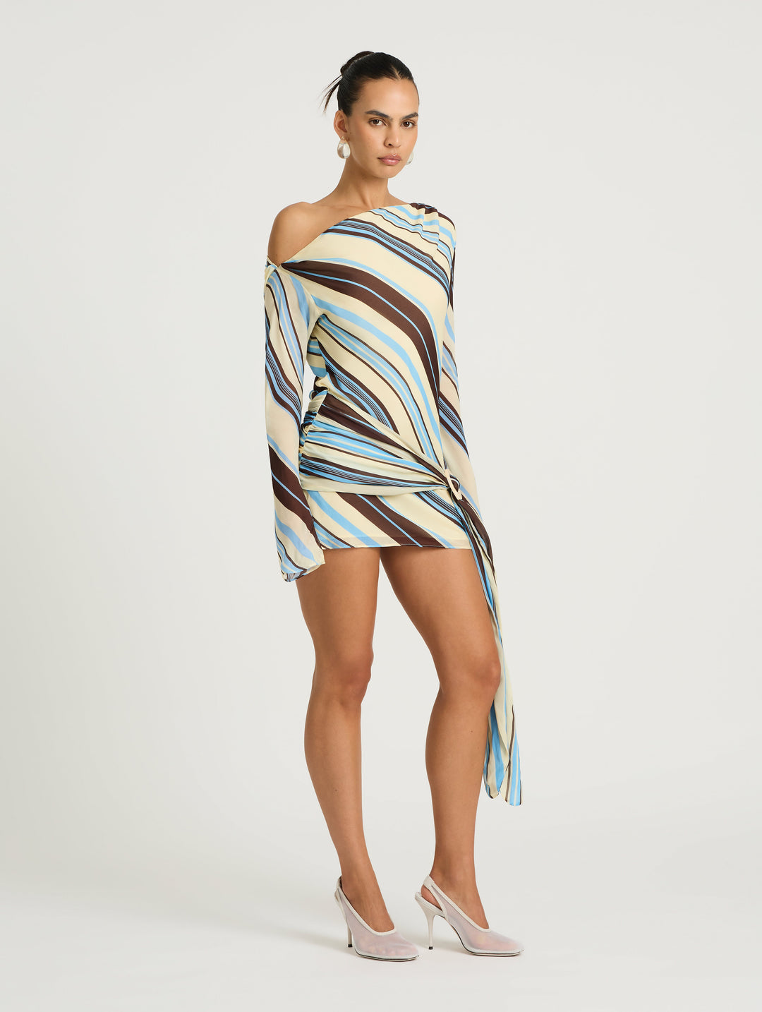 Hire BENNI Elise Mini Dress in Ocean Stripe