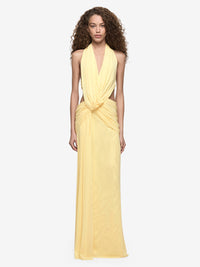 Hire BEC+BRIDGE Charlize Halter Maxi Dress in Lemon Yellow