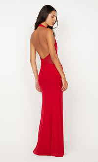 Hire BEC+BRIDGE Deija Halter Maxi Dress in Strawberry Red