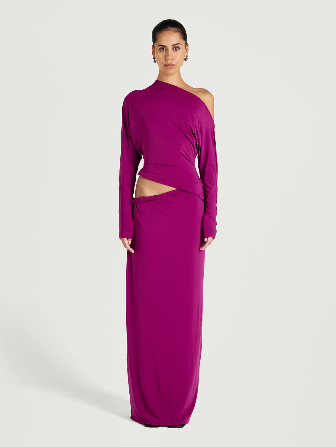 Hire BENNI Enya Maxi Dress in Fuchsia Pink