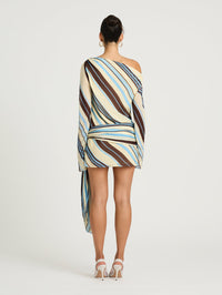 Hire BENNI Elise Mini Dress in Ocean Stripe