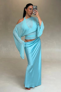 Hire BENNI Ira Maxi Dress in Turquoise Baby Blue