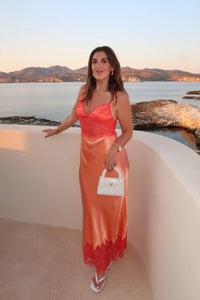Hire SNEAKY LINK Jaz Hand Lilah Lace Maxi Dress in Orange