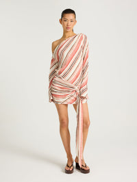 Hire BENNI Elise Daya Mini Dress in Watermelon Stripe Pink