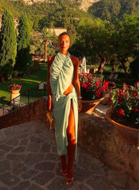 Hire KOSTER KULTURE Set Bobbies Maxi Skirt and Top in Postachio Green