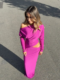 Hire BENNI Enya Maxi Dress in Fuchsia Pink