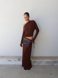 Hire BENNI Enya Maxi Dress in Chocolate Brown