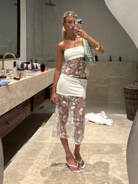 Hire DESERO JACARE Marbella Blanche SET Skirt and Top in White