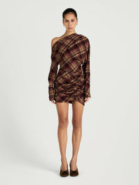 Hire BENNI Hera Mini Dress in Plum Check