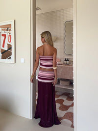 Hire DESERO JACARE Sardinia SET Maxi Skirt and Top in Pink Rose Stripe